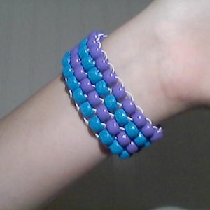 4 Row Kandi Bracelet Cuff Customizable Colors
