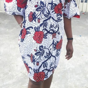 Ankara  Dress with bubble sleeves