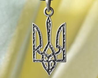 Pendentif Vintage Homme Argent 925 - Cosaque Ukrainien Trident - 23 Grammes