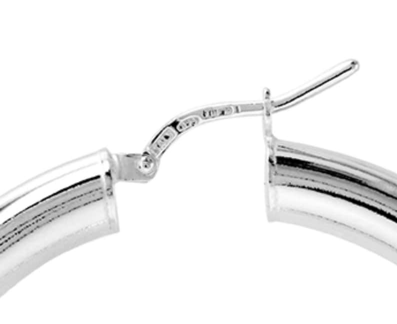 Wide Oversized Hoop Earrings - 925 Italian Sterling Silver - 2” diameter, 6mm Width Tube, Chunk Hoop Earrings image 10