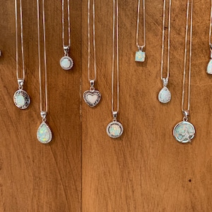 Collana Ciondolo In Argento Sterling 925 Con Opale Blu