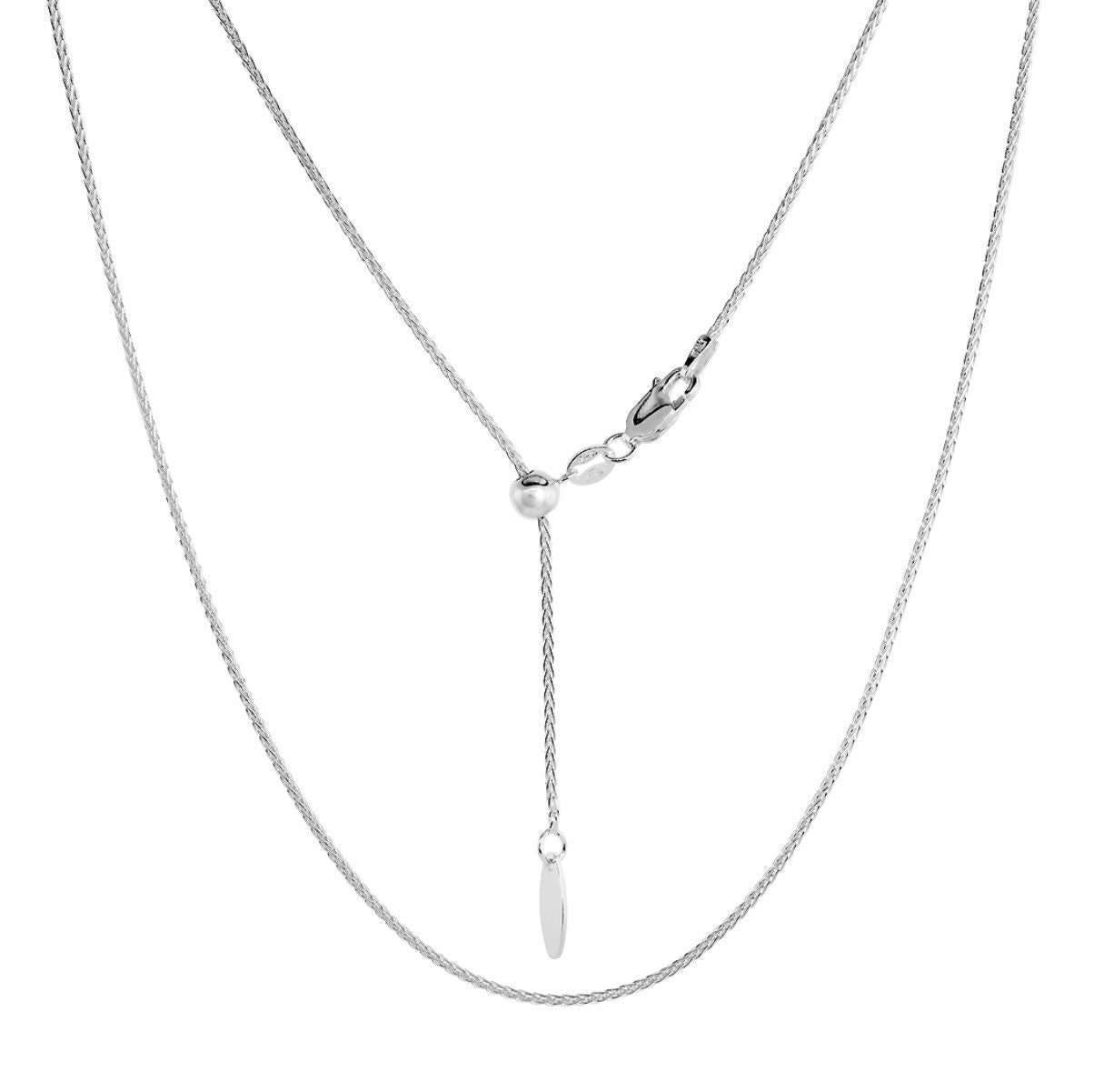 Adjustable Rope Chain Necklace 925 Sterling Silver Etsy