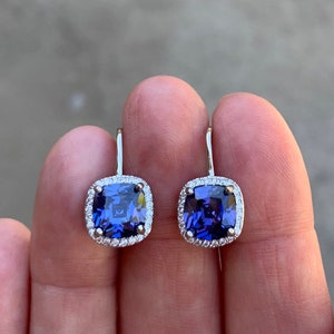Tanzanite Earrings in Sterling Silver, Tanzanite Jewelry,  December Birthstone, Gift for Women