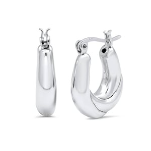 Everyday Hoop Earrings Silver, Electroform Hoops, Small Hoop Earrings 20mm, Highly Polished Sterling Hoop Earring