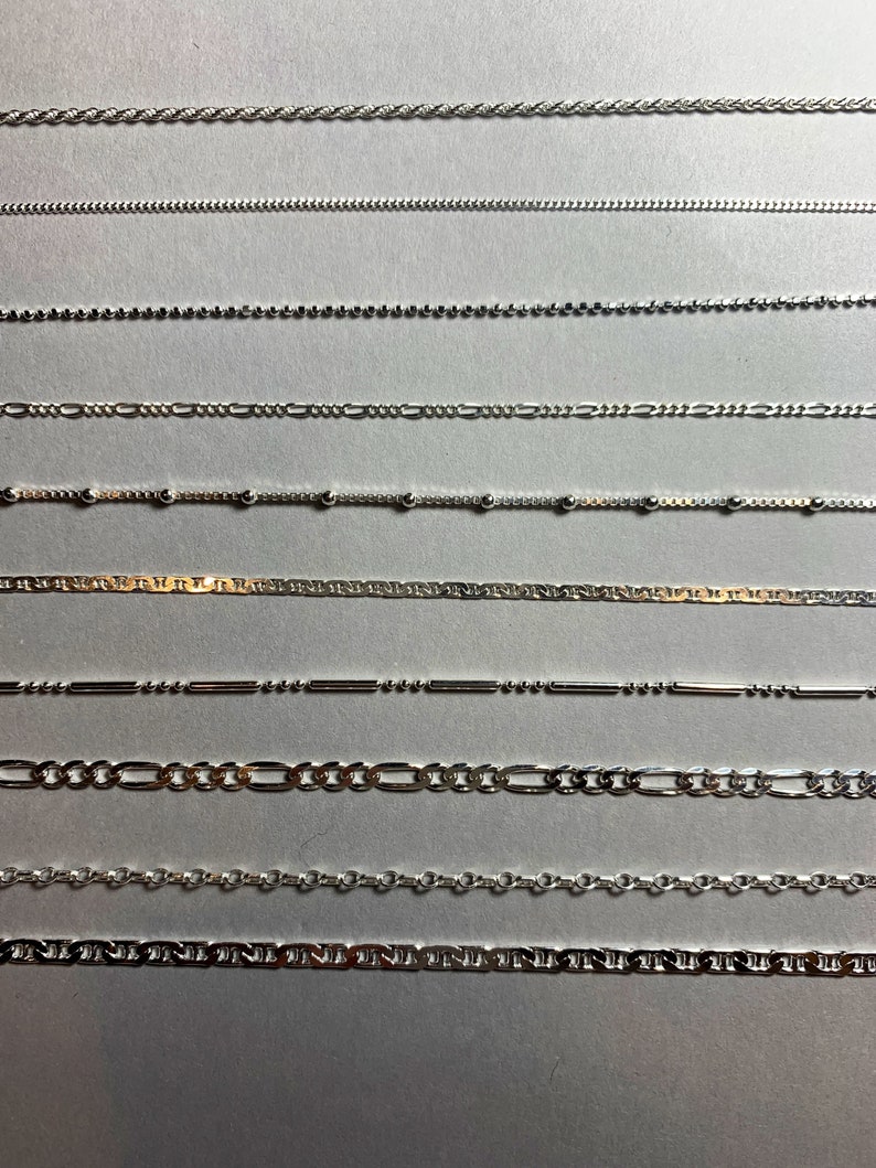 Silver Figaro Anklet, Sterling Ankle Bracelet, Dainty Chain Ankle Bracelet, Rope Anklet, Curb, Bead Ankle, Adjustable Anklet for Woman image 3