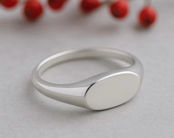 Sterling Silver Signet Ring • Minimalist Silver Pinky or Stacking Ring