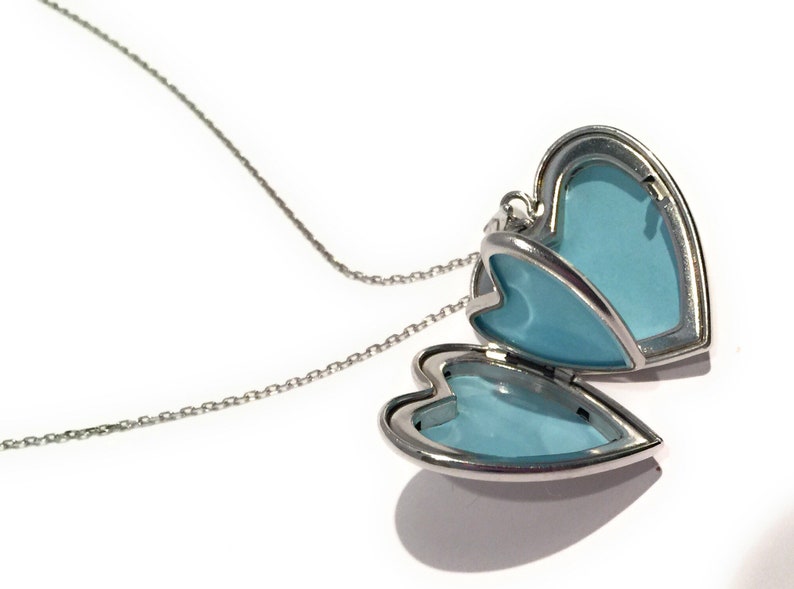 Multi Picture Locket Necklace with Photo, Heart Locket Necklace, Sterling Silver Locket, Multi Photo Locket, Remember a Loved One image 7
