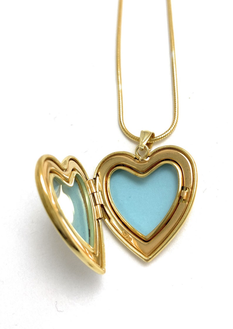 Gold Heart Locket Necklace Victorian Locket Remember a Loved Etsy