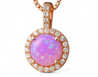 Pink Opal Halskette Roségold ~ Halsketten für Frauen ~ Brautjungfer Schmuck