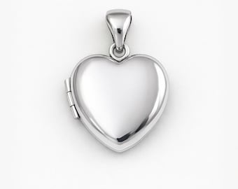 Solid Sterling Silver Heart Locket Necklace / Photo Pendant Jewelry for Valentine’s or Anniversary Gift for Her