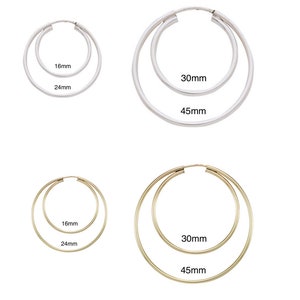 Double Hoop Earrings, Continuous Hoop Earrings, Thin Gold Hoop Earrings, Endless Hoop Earrings, Gold Filled Hoops, 2 Hoop Earrings Together