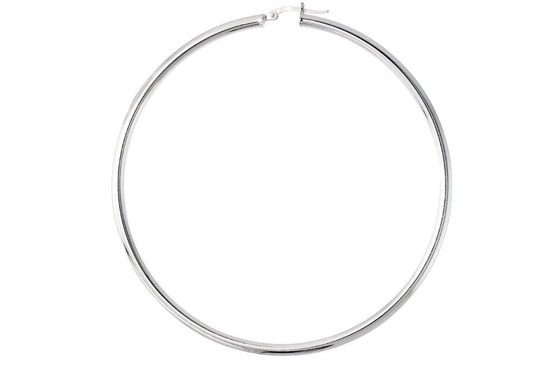 3 Inch Silver Hoop Earrings - 925 Sterling Silver Hoop - 3mm Hoops ...