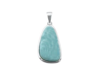Larimar Statement Necklace in Sterling Silver