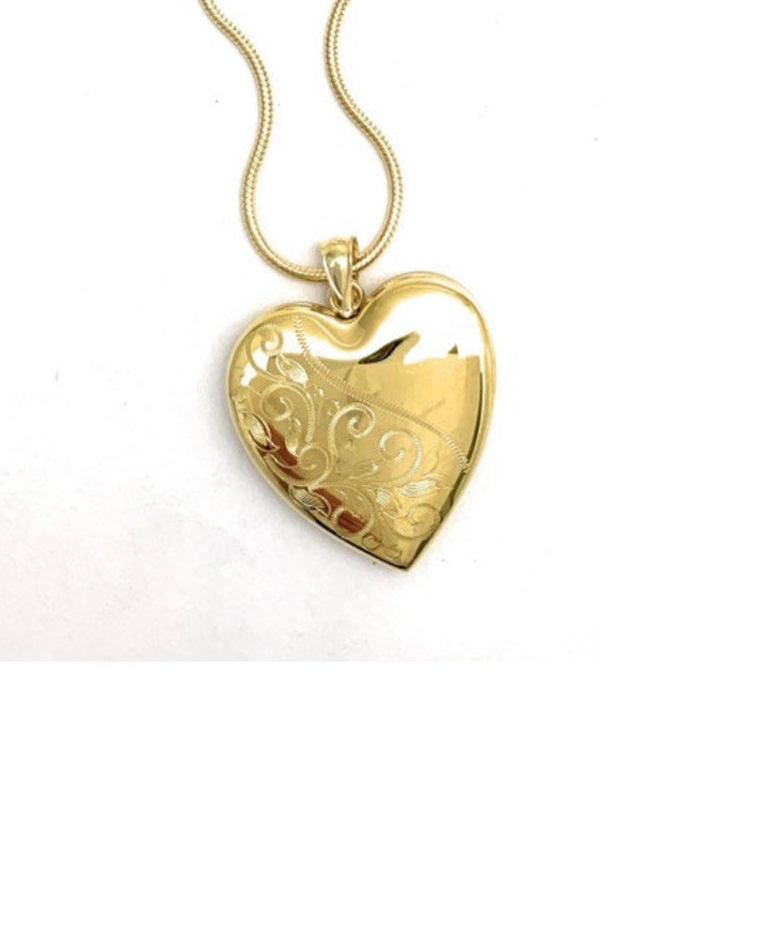 Gold Heart Locket Necklace Victorian Locket Remember a Loved Etsy