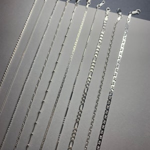 Silver Figaro Anklet, Sterling Ankle Bracelet, Dainty Chain Ankle Bracelet, Rope Anklet, Curb, Bead Ankle, Adjustable Anklet for Woman