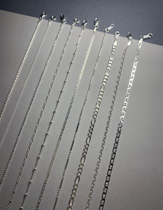 Silver Figaro Anklet, Sterling Ankle Bracelet, Dainty Chain Ankle Bracelet, Rope Anklet, Curb, Bead Ankle, Adjustable Anklet for Woman