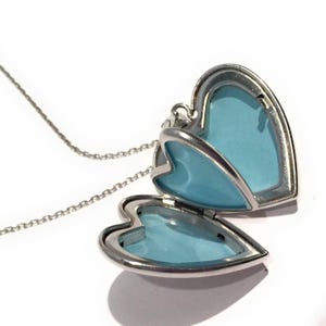 4 Photo Locket Necklace in 925 Sterling Silver - Heart Shaped - 3 Styles: Diamond, Etched Scroll, Smooth and Shiny, Ladies Jewelry Gift