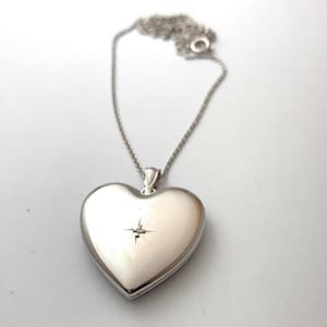 Heart Locket, Solid Sterling Silver Locket, Pendant, Two Photo Locket Necklace, Birthday Day Gift for Women, Minimalist Locket