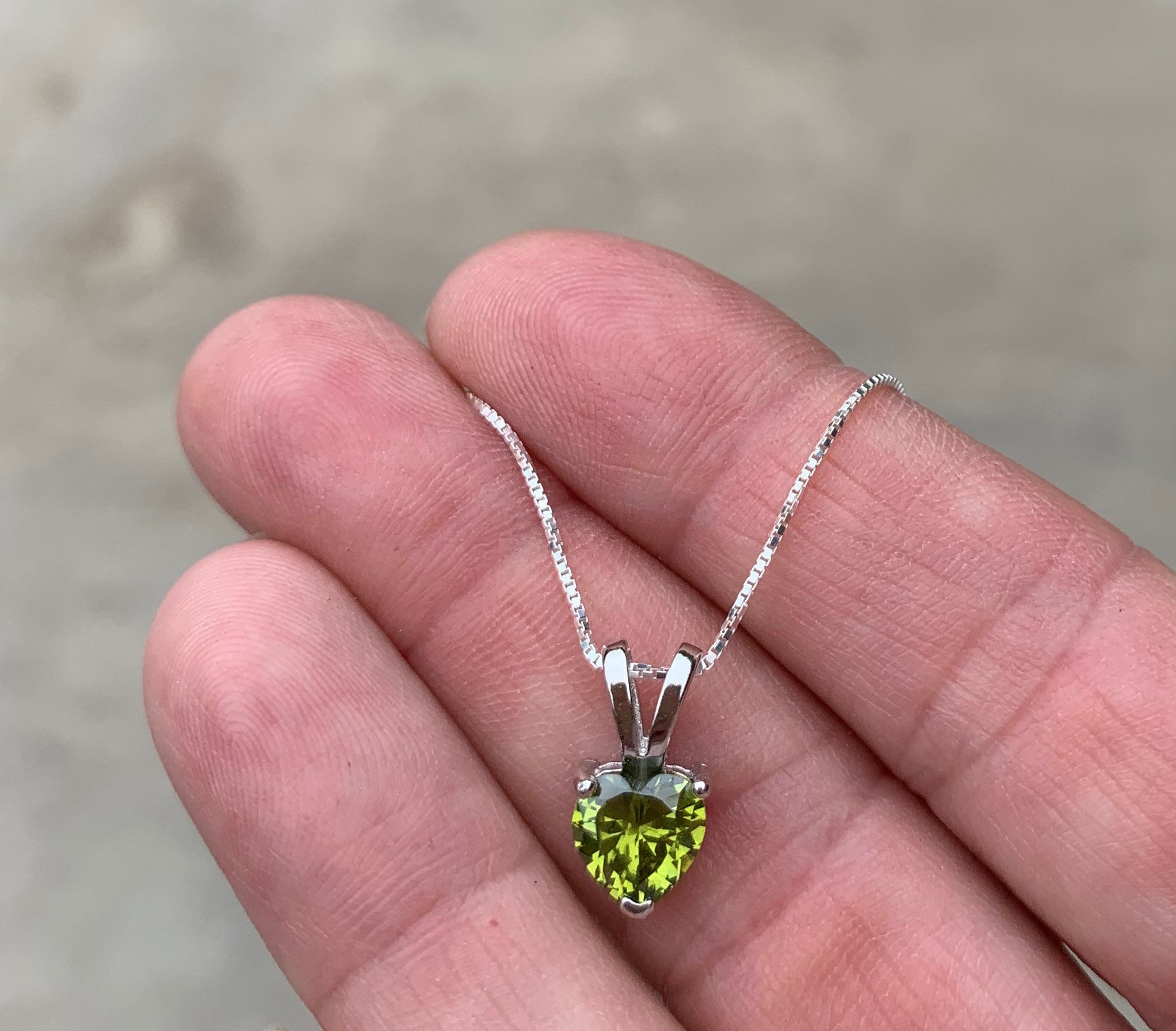 Peridot on sale heart necklace