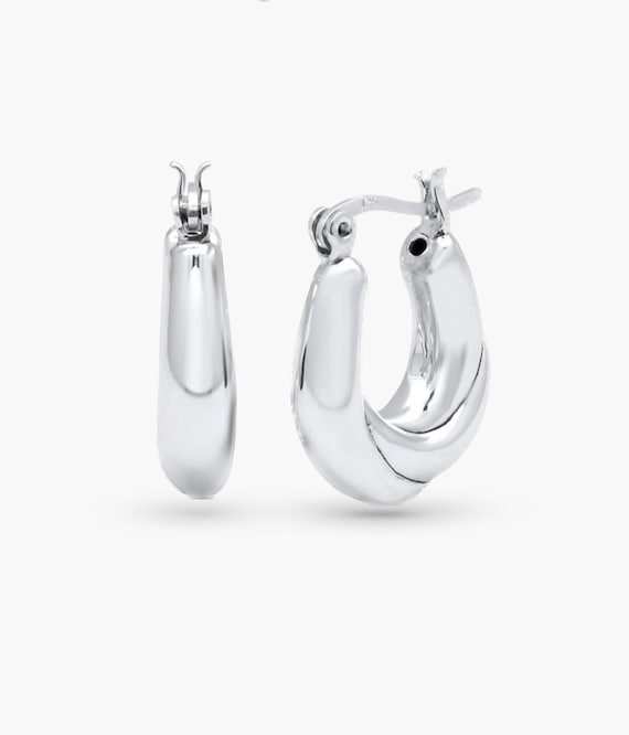 Lightweight Paddle Inch Sterling Silver Hoop Earrings Sterling Silver