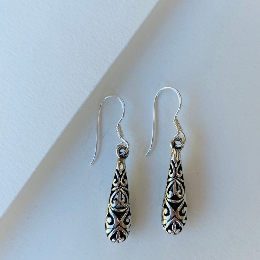 Earrings Dangle, Sterling Silver Boho Dangle Drop Earrings, Gift for Mom, Gift for Daughter