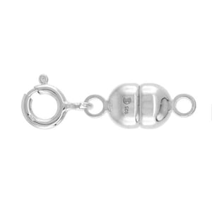 Magnetic Necklace Clasp Sterling Silver, Conversion Clasps with Magnets for Necklaces and Bracelets, Aid for Arthritis, Small, Medium, Large