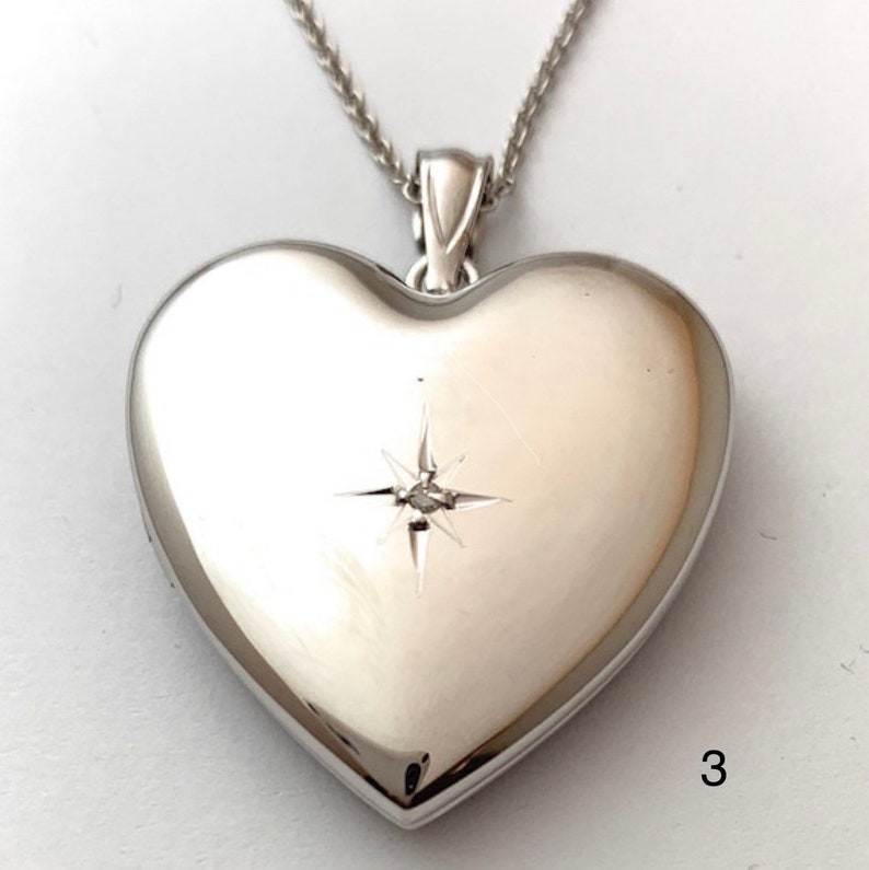 Multi Picture Locket Necklace with Photo, Heart Locket Necklace, Sterling Silver Locket, Multi Photo Locket, Remember a Loved One image 3