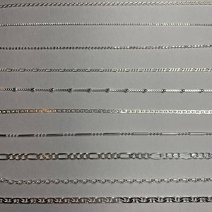 Silver Figaro Anklet, Sterling Ankle Bracelet, Dainty Chain Ankle Bracelet, Rope Anklet, Curb, Bead Ankle, Adjustable Anklet for Woman image 5