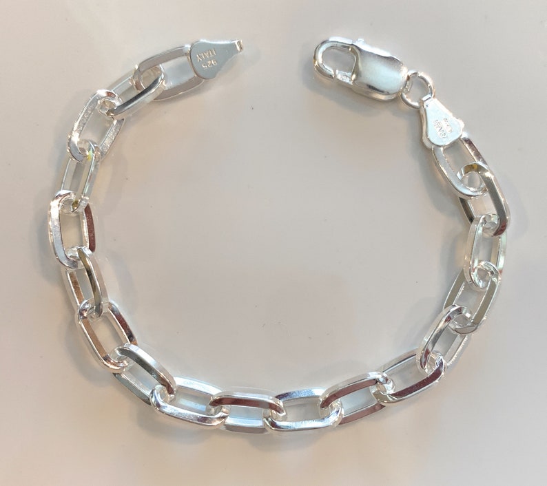 Paperclip Link Bracelet in 925 Italian Sterling Silver Etsy