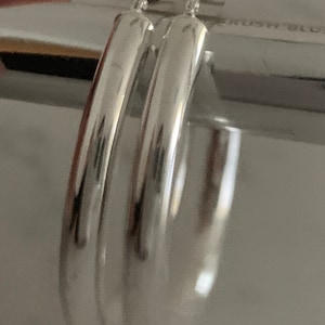 Wide Oversized Hoop Earrings - 925 Italian Sterling Silver - 2” diameter, 6mm Width Tube, Chunk Hoop Earrings image 7