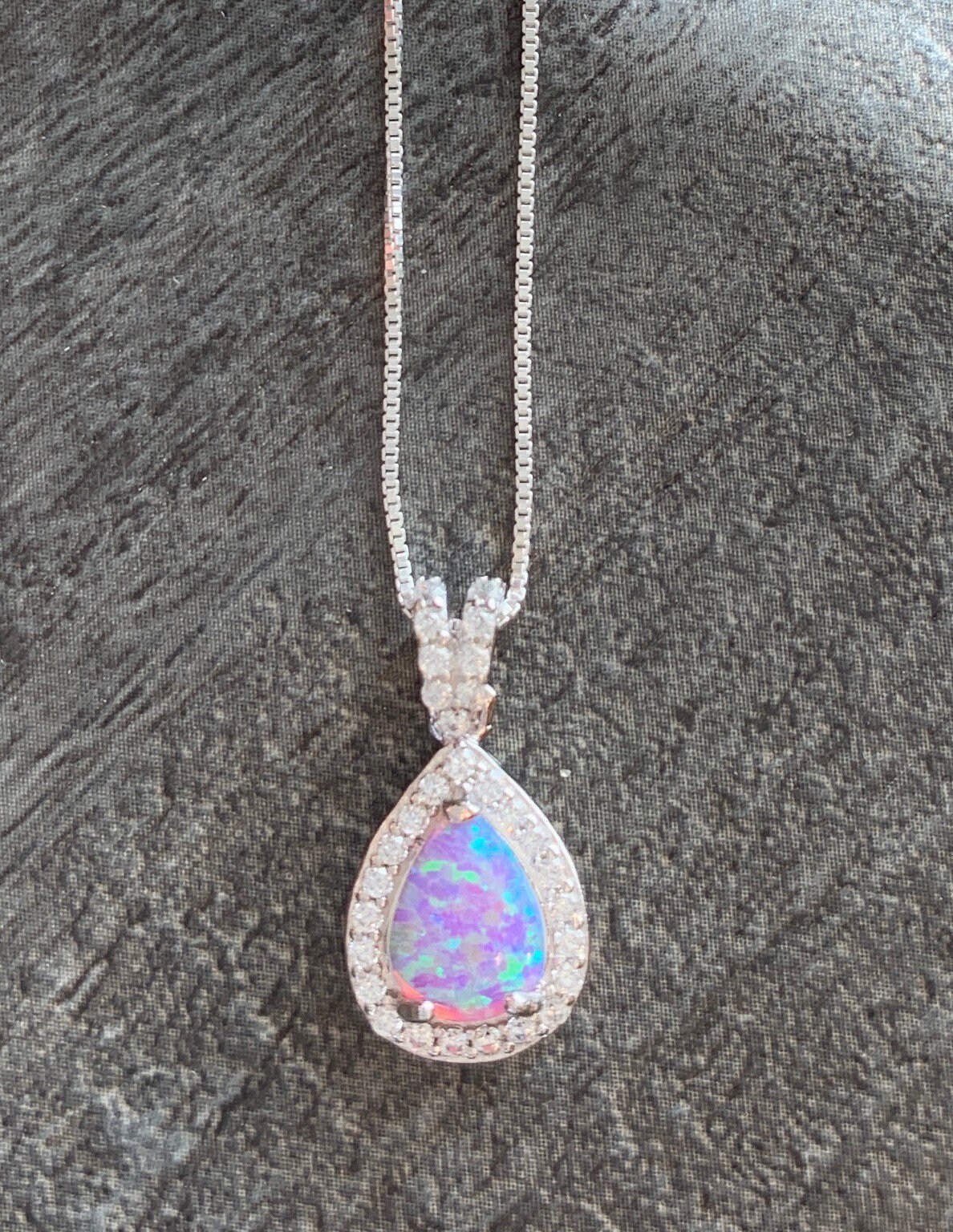 Pink Opal Necklace Silver, October Birthstone Gift Pink Opal Necklace Silver, October Birthstone Gift