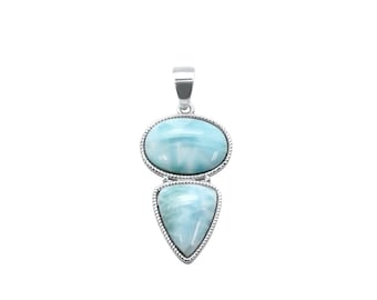 Larimar Statement Necklace in Sterling Silver