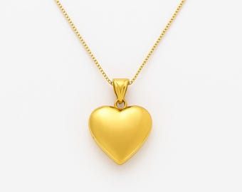 Small Gold Heart Locket Necklace, Photo Keepsake Pendant,  Holiday Gift for Someone Special, Cherished Memories Jewelry