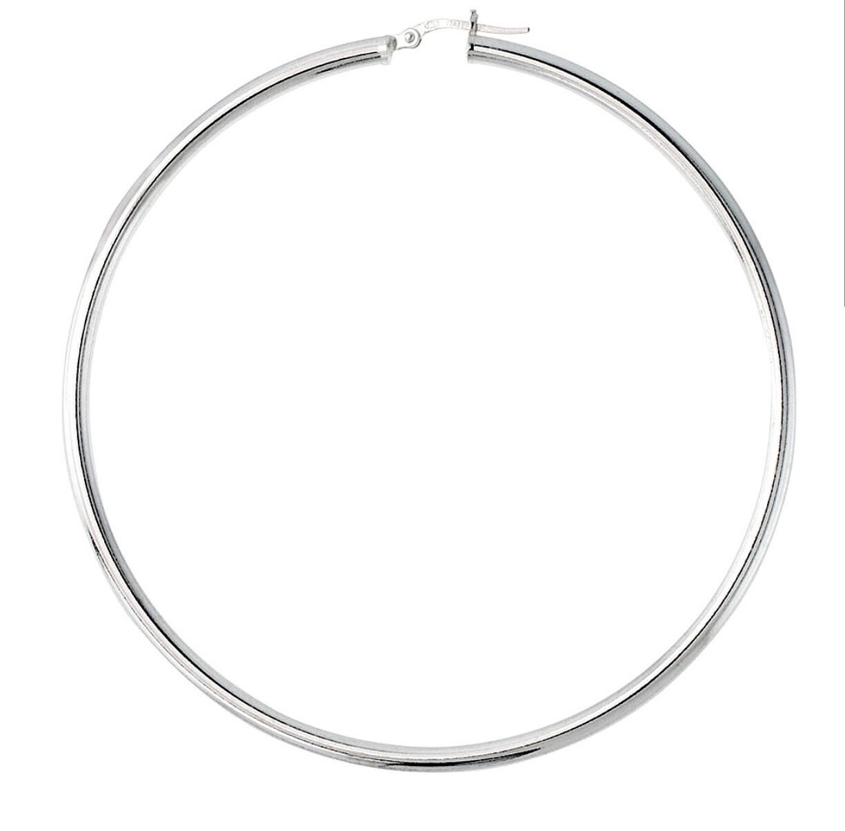 3 Inch Silver Hoop Earrings - 925 Sterling Silver Hoop - 3mm Hoops ...