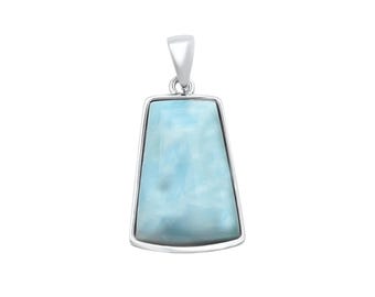 Larimar Statement Necklace in Sterling Silver