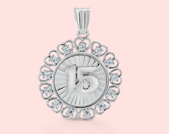 FashionJunkie4Life Collana con ciondolo con numeri, Argento sterling