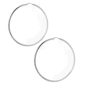 Square Tube Hoops in Sterling Silver with Lightweight Square Edge Tube, 30mm, 45mm 55mm, 70mm Diameter,  Silver Hoops