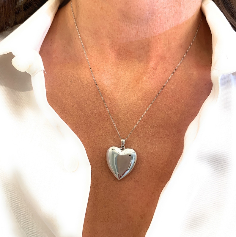 Multi Picture Locket Necklace with Photo, Heart Locket Necklace, Sterling Silver Locket, Multi Photo Locket, Remember a Loved One image 9