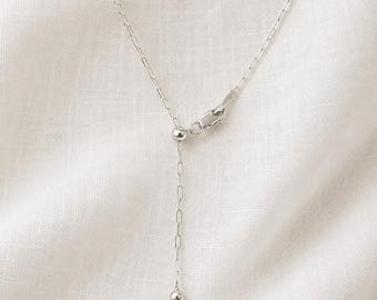 Paperclip Slider Chain Necklace Silver, Adjustable 24” Paperclip Chain, Italian 925 Sterling Silver Jewelry, Thin Paperclip Necklaces