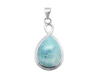 Larimar Statement Necklace in Sterling Silver