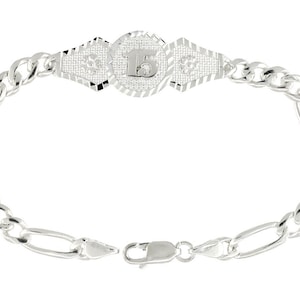 Quinceanera Bracelet Gift, 925 Sterling Silver, Gift for Quinceanera, 15th Birthday Gift, Fifteenth Birthday Gift