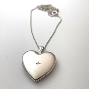 4 Photo Locket Necklace in 925 Sterling Silver Multi Photo Heart Locket ...
