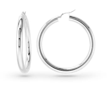 Extra Large Sterling Silver Hoop Earrings • 925 Thick Hoops Italian Sterling Silver by HarperSilver • Wide 1 3/4”, 2”, 2 3/8” • Gift for Her