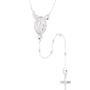 Dainty Rosary Necklace with Sterling Silver Cross for Confirmation First Communion Gift for Daughter, Friend, Christmas