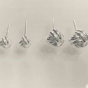 Knot Earrings in 925 Sterling Silver, Love Knot Stud Earrings in 2 Sizes - Solid 925 Sterling Silver - Girlfriend Gift - Anniversary Gift