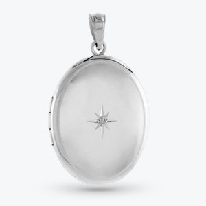 Sterling Silver Locket Necklace,  Oval Photo Necklace, Gift for Mother of the Bride, Picture Locket, Anniversary Locket, Wedding Locket