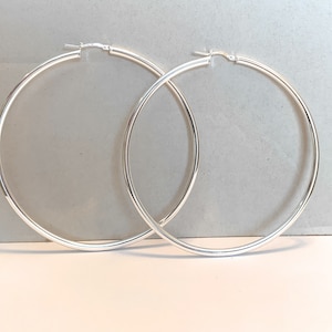 Italian plain sterling silver hoops Italian plain sterling silver hoops