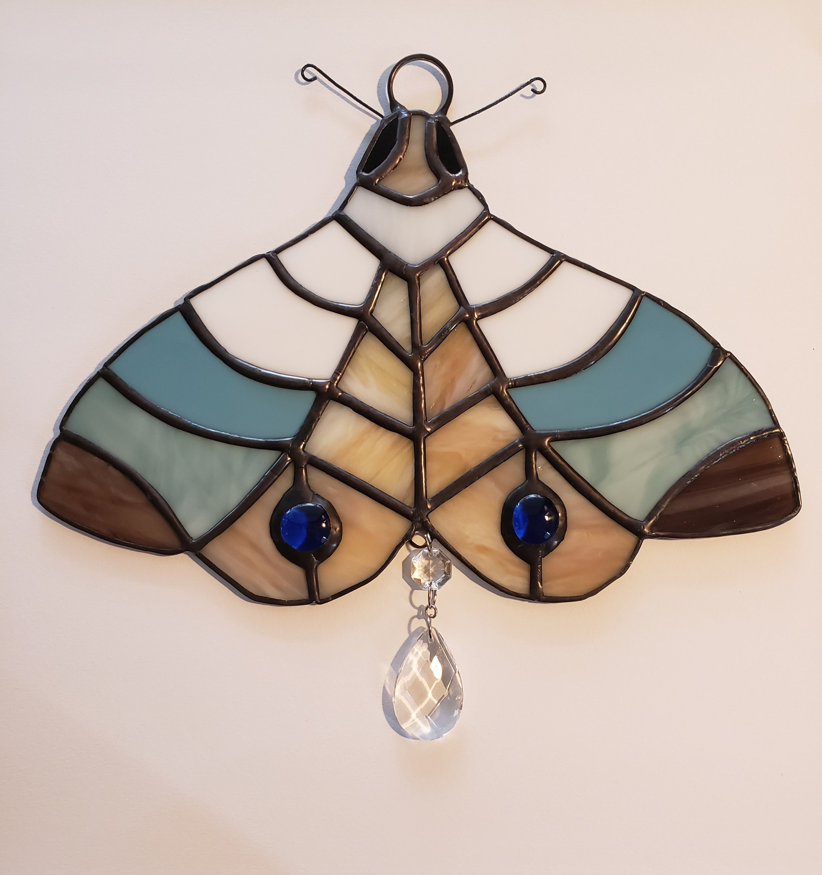 Stained Glass Moth Suncatcher Stained Glass Moth Home Etsy