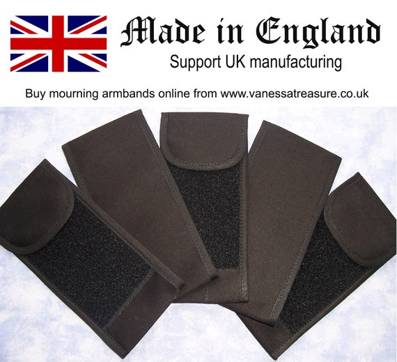 Mourning Armband Black Wrap Around Fabric Adjustable Touch and Etsy UK