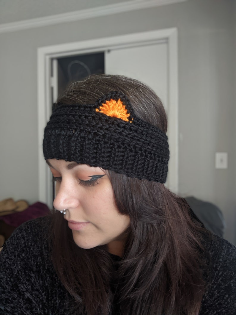 Cat Ear Headband Crochet Ear Warmer Halloween Cat Ears Etsy